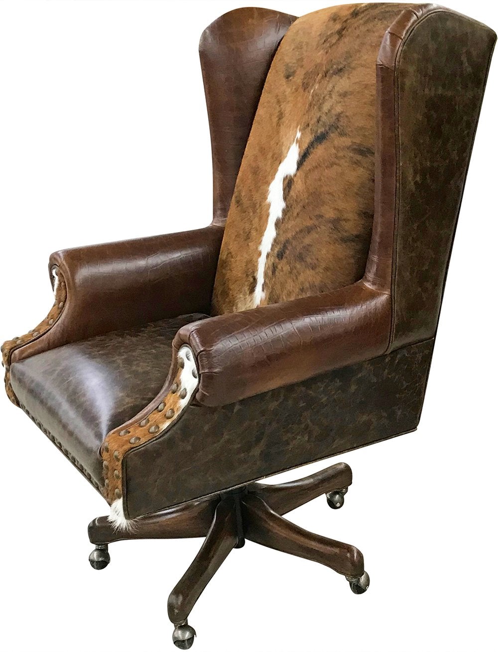 cowhide office chair with arms