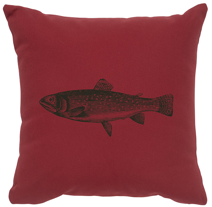 Wooded River Lodge Accent Pillow Fishing Day - Brick – Western Passion