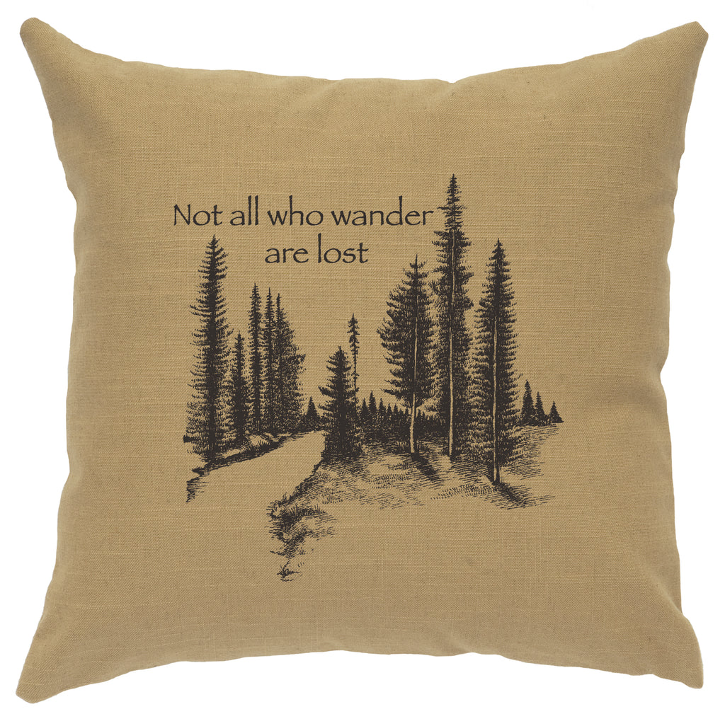 Wooded River Lodge Accent Pillow - Fishing Day - Straw – Western