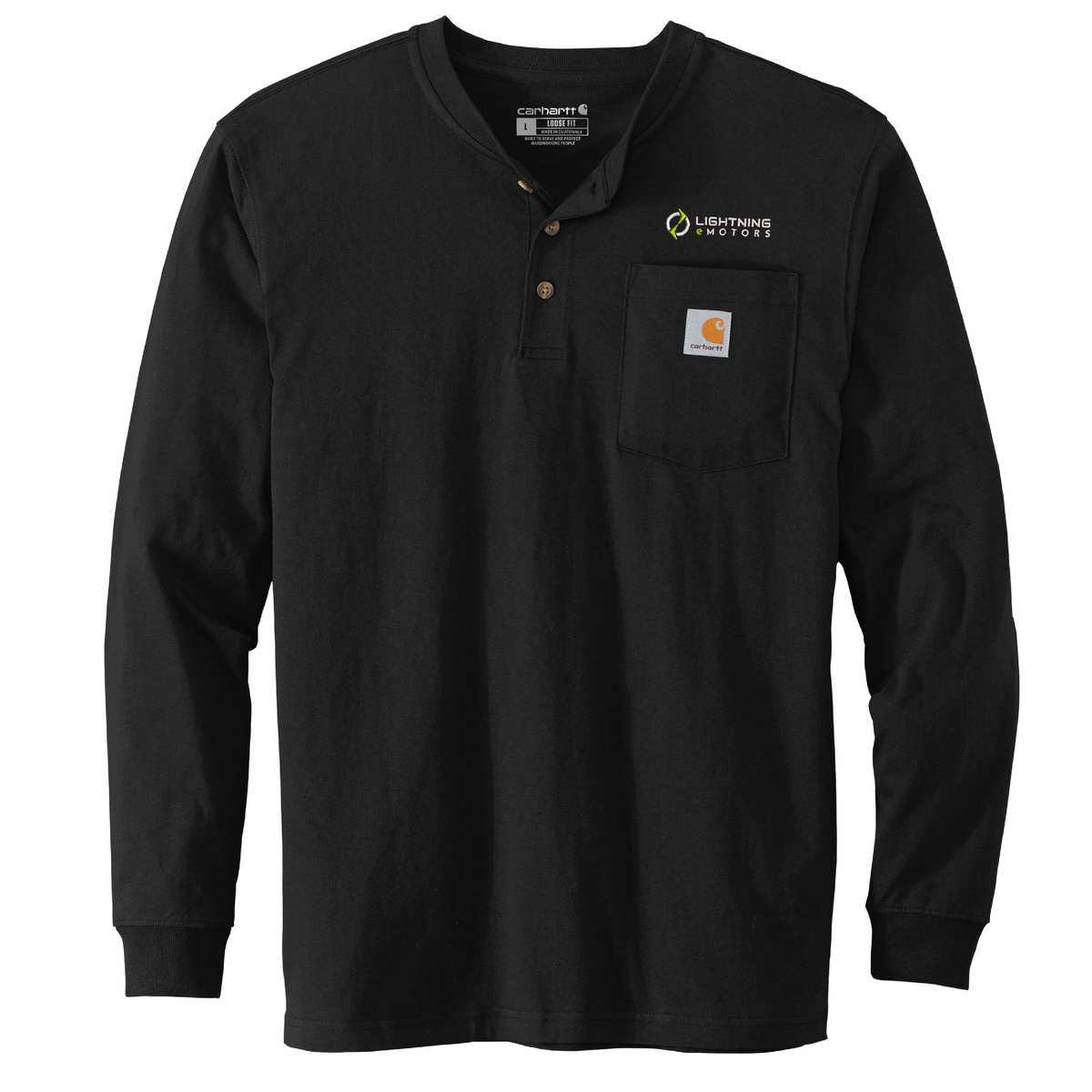 Custom Work Shirts Screen Printed Carhartt Men's Black Force Solid  Short-Sleeve Shirt