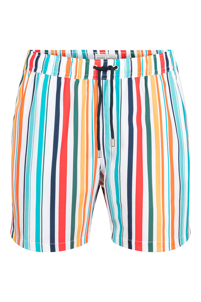 Classic Swimming Trunks, Beach Stripe