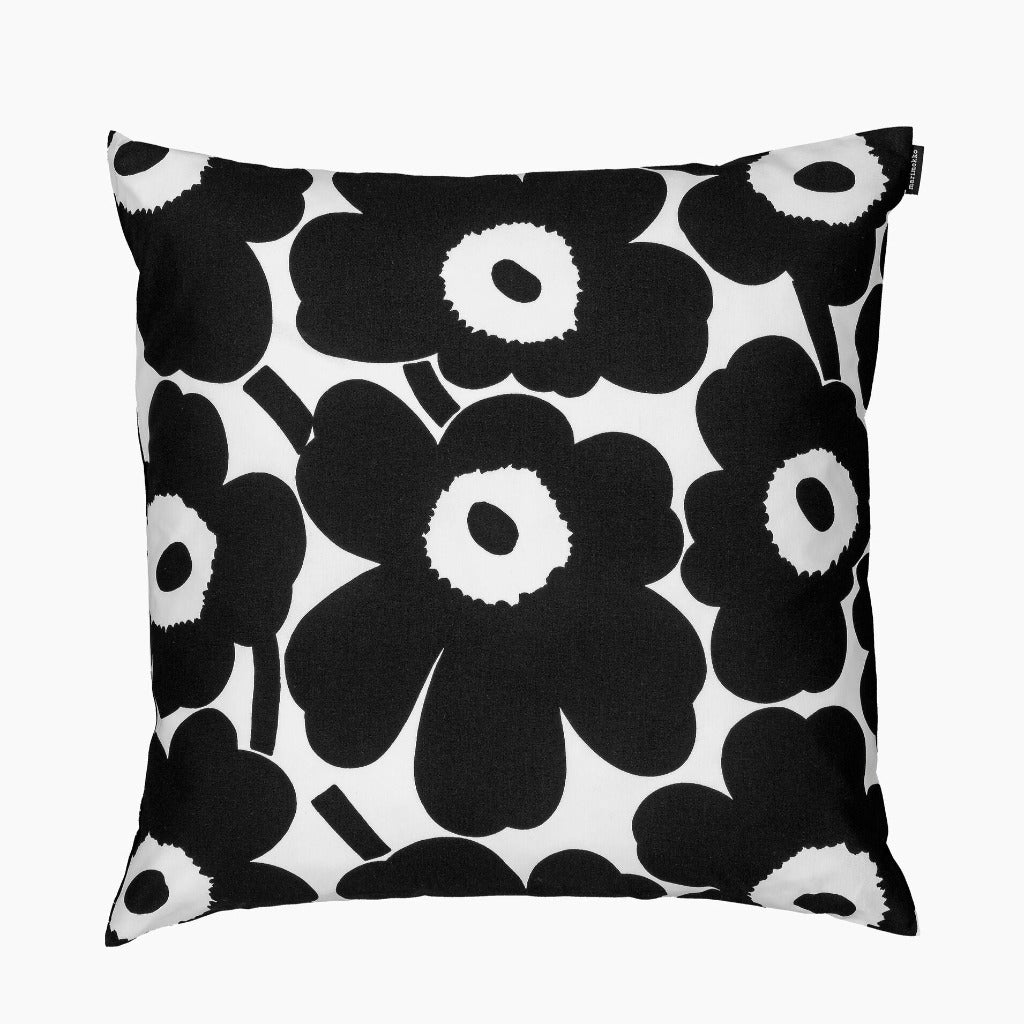 Marimekko Unikko Cushion Cover 50 x 50 cm, black, white — Aito Nordic