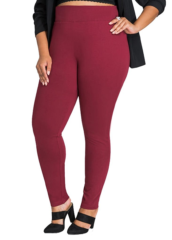 2 Pack Women Queen Size Warm Fleece Lined Full Length Leggings Plus Size