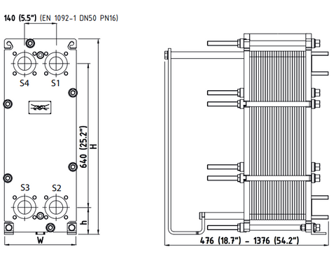 Frame type H W h FM ALS 890 (35”) 320 (12.6”) 140 (5.51”) FG ALS, PED, ASME, Marine1 890 (35”) 320 (12.6”) 140 (5.51”) FD ALS, PED, ASME 890 (35”) 330 (13”) 130 (5.12”) ZM ALS 827.5 (32.57”) 298 (11.73”) 102.5 (4.03”)