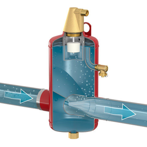 Flamcovent Smart F deaeration combined with energy retention.