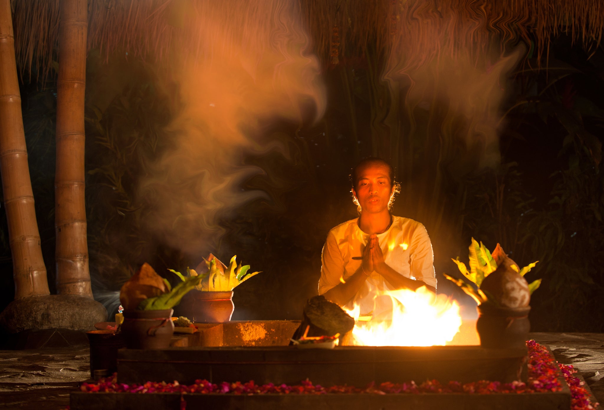 Fire Purification Ceremony, Fivelements, Bali, Indonesia