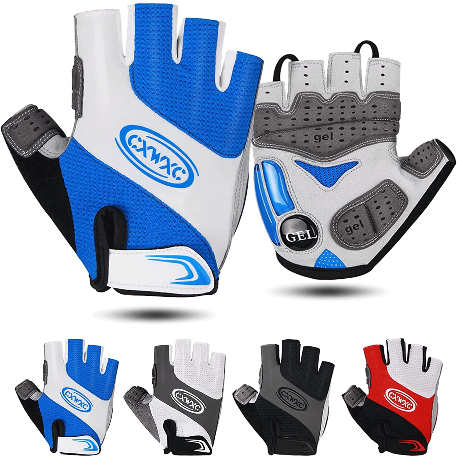 blue mountain bike gloves