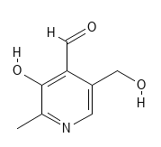 Den kemiske struktur af vitamin B6 (Pyridoxal))