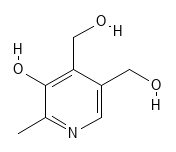 Den kemiske struktur af vitamin B6 (Pyridoxin)