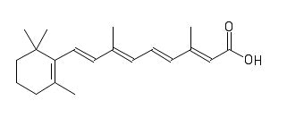 Den kemiske struktur af retinoic acid.