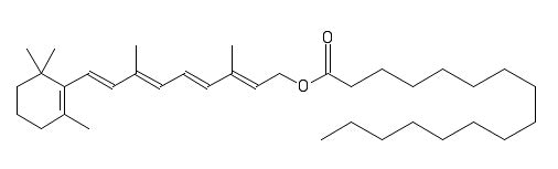 Den kemiske struktur af retinyl palmitate