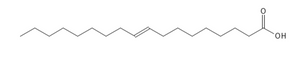 Den kemiske struktur af den monoumættede fedtsyrer elaidic acid.
