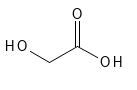 Den kemiske struktur af Glycolic Acid (glykolsyre).