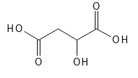 Den kemiske struktur af Malic Acid (æblesyre).