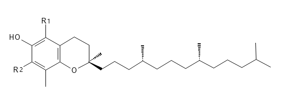 Den kemiske struktur af RRR-Tocopherol