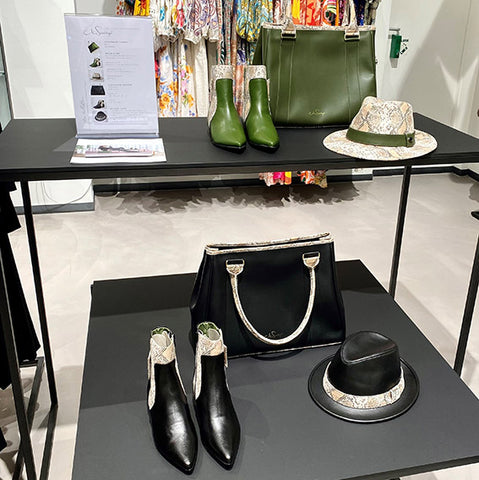 Vegan handbags, shoes and hats by Anne Schollenberger at Jades Düsseldorf