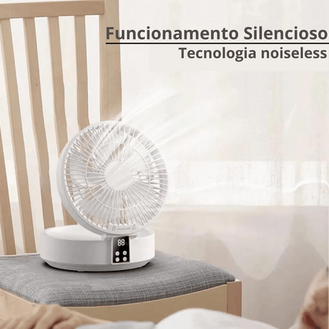 Mini Ventilador Elétrico Portátil Ajustável com Controle Remoto