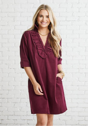 Maya Dress with ruffle - Margo's and Co