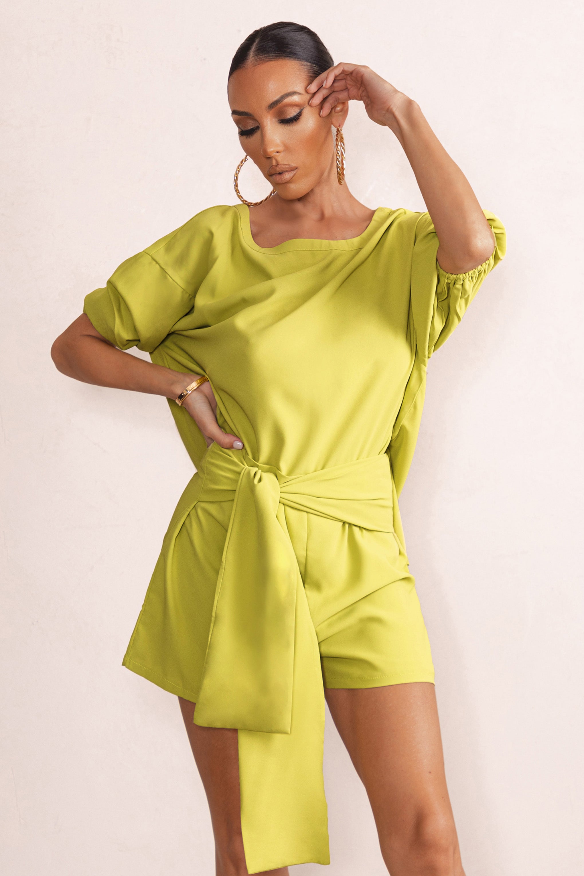 Watch Me | Lime Green Dipped Hem T-Shirt product