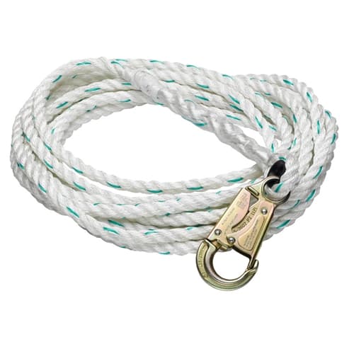 Vertical Lifeline 125'-175' - 5/8 Poly Blend Rope, Snap Hook