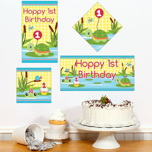 Frog 1st Birthday Sign Cutouts, 6, 8, 10, and 12 inch, set of 16