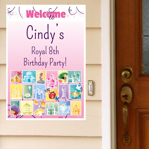 Princess Castles Party Door Greeter Personalized, 12.5 x 18.5 inch, set of 2