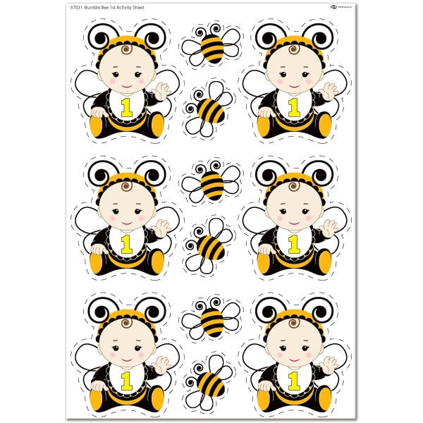 Bumble Bee 1st Birthday Activity, DIY Decorations, 2 sheets, Birthday ...