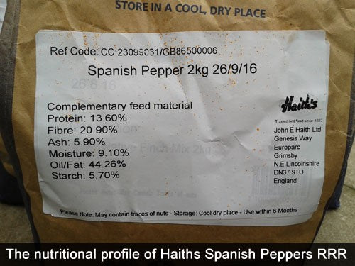 Haith's paper bag with a black and white label across the front.