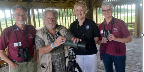 Bill with  three wildlife park keepers