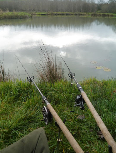 Two fishing lines ready for this trip to lure a big cornish perch