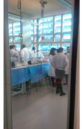 Staff waiting in the lab