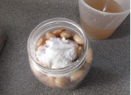 Fill the jar with the prepared peanuts and add salt