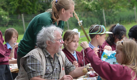 Bill with 6 year pupils  st wilfreds school