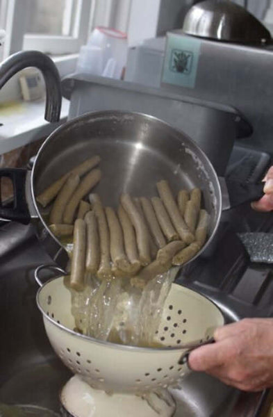 Drain the sausages