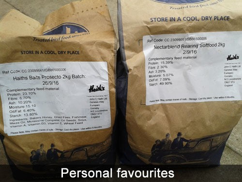 Two bags of Haith's fishing products - Prosecto and Nectarblend.