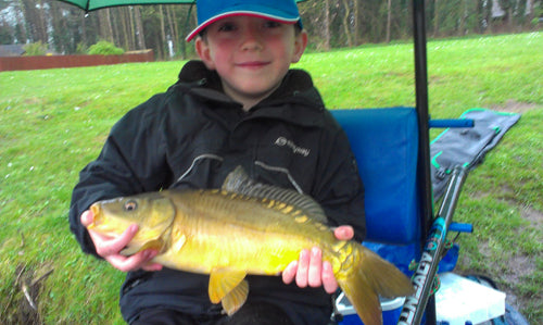 Oliver Cass age 7 first ever mirror caught on Robin Red Pellets