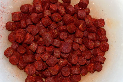 Fishing bait made with Haith's Robin Red.