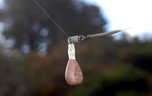 Fishing - This shows set up for light lead slack lining.