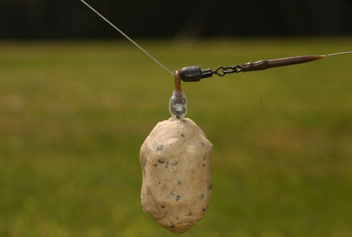 Photo of a finished paste bait loaded ready for use