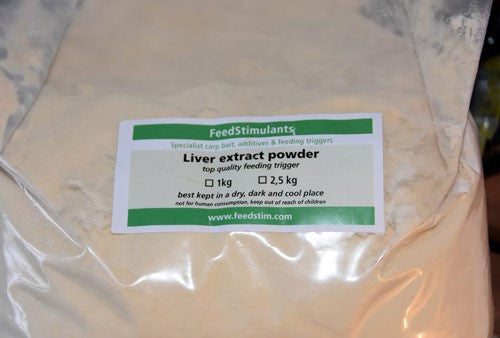 Photo of sea through plastic bag containing liver extract powder