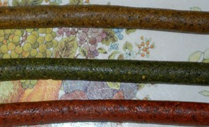 Hand rolled baits made with Haiths Robin Gold, Green & Orange.