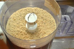 Image of powdered bait in food processor
