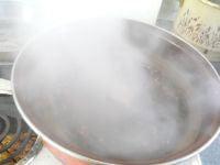 Boiling water added to mixture.