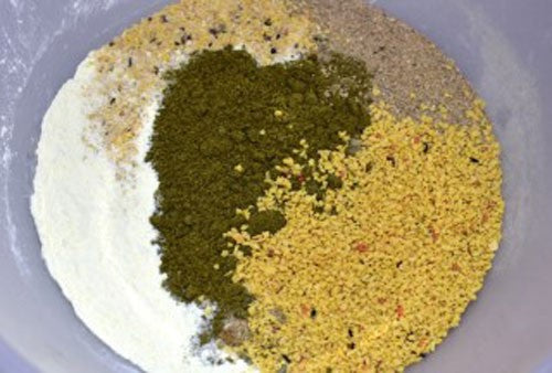 Place the dry bait ingredients into a bowl