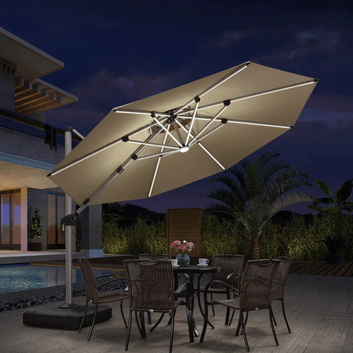 Double Top LED Round Umbrella