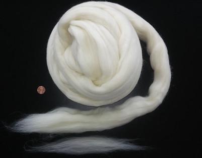 30 lb Natural White Wool Top Roving Fiber Spinning, Felting, Crafts Fresh Milled