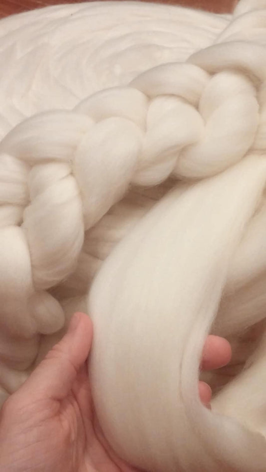 Wool Rove, Merino Wool Yarn, Merino Roving, Wool Fiber, White Wool Top –  Shep's Wool