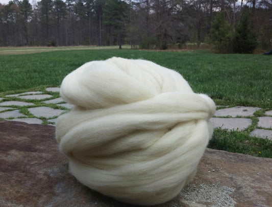 Natural White Wool Roving, Spin wool, Spin Fiber, White Wool