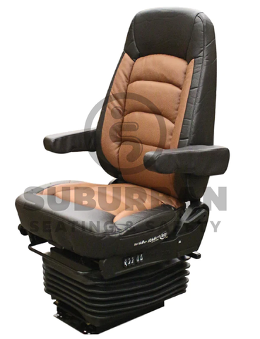 Bostrom pro ride low profile truck seat mid back grey ultra leather with arms