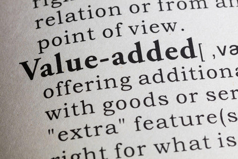 Dictionary definition of value-added